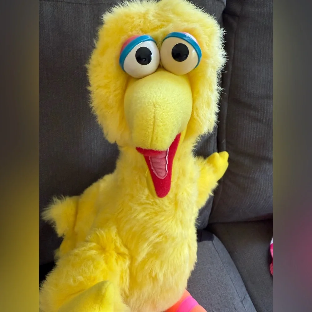 Vintage 90s Sesame Street pull string talking big‎ bird plush stuffed animal
